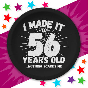 56 Jahre alt Sarcastic Meme Funny 56. Geburtstag Pappteller