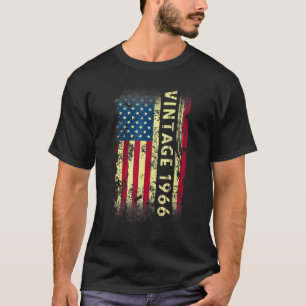 56 Jahre Vintag 1966 Amerikanische Flagge 56. Gebu T-Shirt