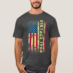 56-jährige Geschenke Vintag 1966 amerikanische Fah T-Shirt
