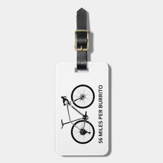 56 Meilen pro Burrito Gepäckanhänger (Vorderseite vertikal)
