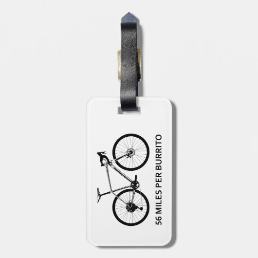 56 Meilen pro Burrito Gepäckanhänger (Rückseite vertikal)