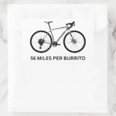 56 Meilen pro Burrito Rechteckiger Aufkleber (Tasche)