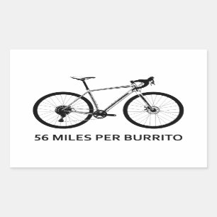 56 Meilen pro Burrito Rechteckiger Aufkleber