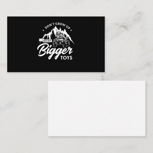 56.Nicht aufwachsen, einfach größere Spielzeuge ka Visitenkarte (Vorne/Hinten)