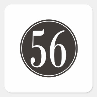 56 Schwarzer Kreis Quadratischer Aufkleber