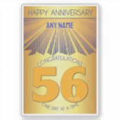 56 Year | Golden Ray 12 Step CUSTOM NAME Aufkleber (Vorderseite)