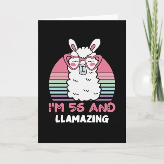 56 Year Old Bday Llamazing 56th Birthday Llama Karte (Vorderseite)