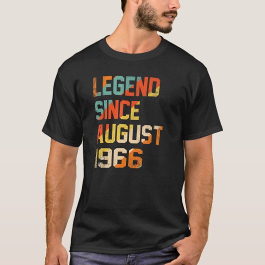 56 Years Old  Legend Since August 1966th Birthday T-Shirt (Vorderseite)
