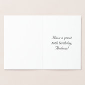 56th Birthday: Elegant, Ornate Script; Custom Name Folienkarte (Innenseite)