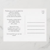 56th Birthday Party Art Deco Style "56" + Name Folie Einladungspostkarte (Rückseite)