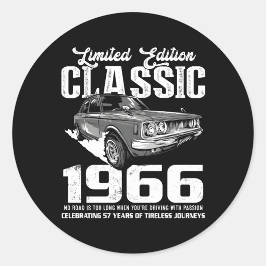 57. Auto seit 1966 für 57 Runder Aufkleber (Vorderseite)
