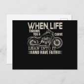 57.Biker, wenn das Leben einem eine Kurve hineinwi Ankündigungspostkarte (Vorne/Hinten)