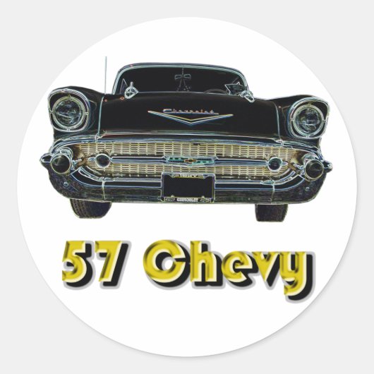 57 Chevy-Aufkleber Runder Aufkleber (Vorderseite)