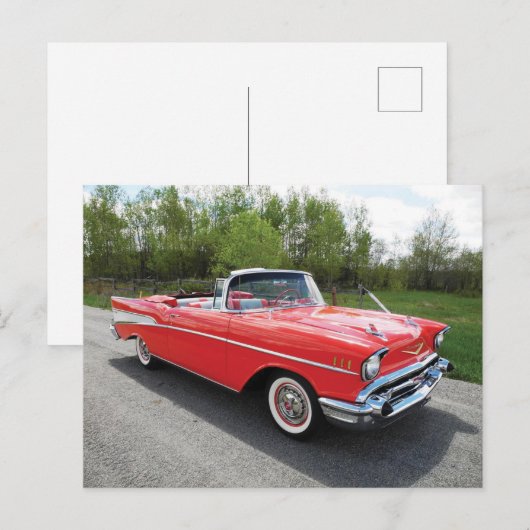 57' Chevy Convertible Postkarte (Vorne/Hinten)