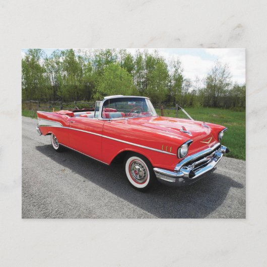 57' Chevy Convertible Postkarte (Vorderseite)