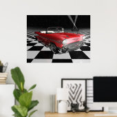 '57 Chevy on Checkerboard Poster (Heimbüro)