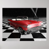 '57 Chevy on Checkerboard Poster (Vorne)