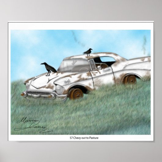 57 Chevy out to Weide. Poster (Vorne)