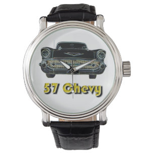 57 Chevy Vintage lederner Bügel-Uhr Armbanduhr