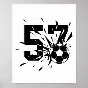 57 Fußball-Explosion Nummer 57 Fußball-Fan-Stil Poster
