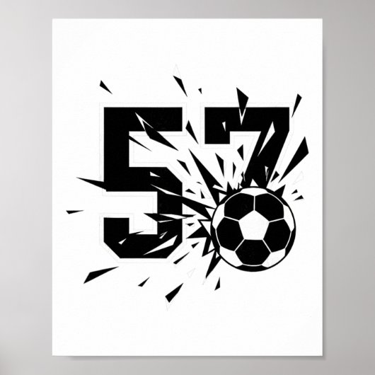57 Fußball-Explosion Nummer 57 Fußball-Fan-Stil  Poster (Vorne)