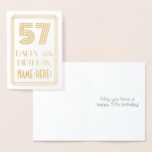 57. Geburtstag - Art Deco inspirierter Look "57" & Folienkarte