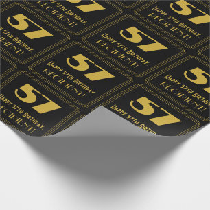 57. Geburtstag – Art Deco inspirierter Look "57" & Geschenkpapier