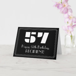 57. Geburtstag: Art Deco inspiriertes Aussehen "57 Karte