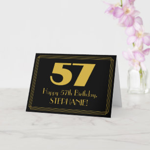 57. Geburtstag: Art Deco inspiriertes Aussehen "57 Karte
