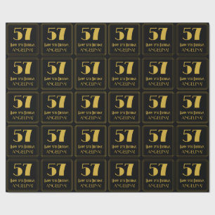 57. Geburtstag ~ Art Deco inspiriertes Aussehen "5 Geschenkpapier