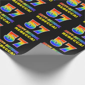 57. Geburtstag: Bold, Fun, Simple, Rainbow 57 Geschenkpapier (Ecke)