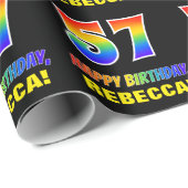 57. Geburtstag: Bold, Fun, Simple, Rainbow 57 Geschenkpapier (Rolleneckpunkt)