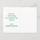 57. Geburtstag: Bold, Fun, Simple, Rainbow 57 Postkarte (Rückseite)