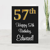 57. Geburtstag ~ Elegante Luxuriöse Imitate Gold L Karte (Vorderseite)