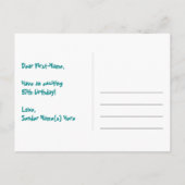 57. Geburtstag: Fun Stars Pattern, Regenbogen 57,  Postkarte (Rückseite)