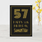 57. Geburtstag: Kunst-Deko inspirierter Blick "57" Karte (Gelbe Blume)