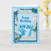 57. Geburtstag mit Scrapbook-Effekt Karte (Gelbe Blume)