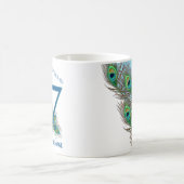 57. Geburtstag oder Jubiläum Pfauenfeder Kaffeetasse (Mittel)