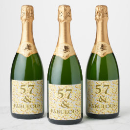 57. Geburtstag Schaumweinetikett