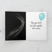 57. Geburtstag Sparklers auf schwarz Karte (Innenseite)