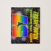 57. Geburtstag: Spaß, bunte feierliche Feuerwerke Puzzle (Vertikal)