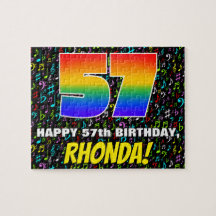 57. Geburtstag — Spaß, farbenfrohe Musiksymbole & 