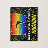 57. Geburtstag — Spaß, farbenfrohe Musiksymbole &  Puzzle (Vertikal)