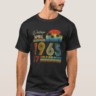 57. Geburtstag Vintag im April 1965 57 Jahre altes T-Shirt