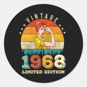 57. Geburtstag Vintage 1968 57. Geburtstagsfeier F Runder Aufkleber