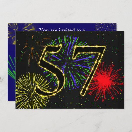 57. Geburtstagsfeier Einladung (Vorne/Hinten)