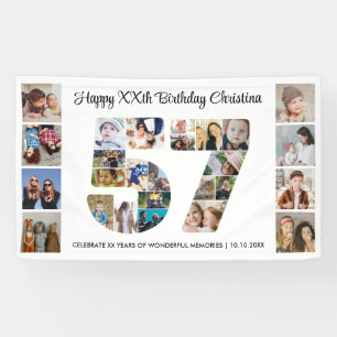 57. Geburtstagsfeier Nummer 57 Fotocollage Banner