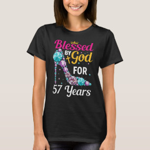 57. Geburtstagsfrauen, gesegnet von Gott, 57 Jahre T-Shirt