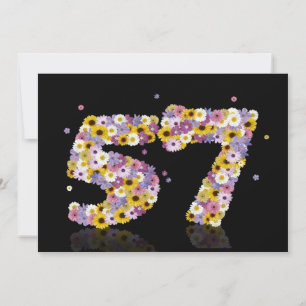 57. Geburtstagsparty mit Blumenbriefen Einladung