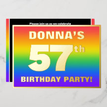 57. Geburtstagsparty: Spaß, farbenfrohe Regenbogen